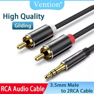 Vention【local seller】3.5mm Audio to RCA Cable 2RCA Splitter RCA Jack  Aux Stereo Splitter Audio Cabl