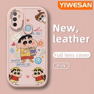 YIWESAN เคส A11s ลายการ์ตูนน่ารักสำหรับ OPPO A53 2020 4G A53s 4G A33 A32 2020ลายการ์ตูนสีเทียน Shin-Chan เคสโทรศัพท์หนังบางดีไซน์ใหม่คลุมทั้งหมดเคสป้องกันเลนส์กล้องซิลิโคนนิ่มเคสกันกระแทก