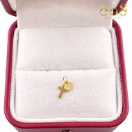 Pawnable 18K Gold Mini Cross & Heart Pendant 18K Gold Necklace