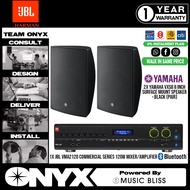 Background Music PA System JBL VMA2120 120W Bluetooth Mixer Amplifier with Yamaha VXS8 8 Inch Surfac