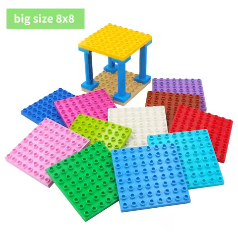 8x8 Dots Building Blocks BasePlates for Big Size Bricks Plate Assembly Brick Base Plate Compatible w
