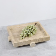 T Tray Fruit Tray Hotel Luxury Dormitory Light Decoration New Stone Chinese Tea Room Living Room Yel