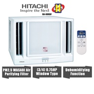 Hitachi Window Type Air Conditioner (0.75HP) Dehumidifying Function PM2.5 Wasabi Air Purifying Filter AirCond RA-08RDF