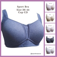 Ladies Cotton Bra 956 Size 36-44 Cup C/D Non Wired Seamless Sleeping Sport Bra Baju Dalam Wanita