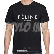 FELINE MEOW Cotton Graphic T-Shirt Gym Meme Funny Singapore Singlish Tee Facebook Tshirt Outdoor Fam
