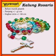 Rosary Cross Necklace Cross Rosary Necklace Catholic Christian Five-Color Cross Necklace/