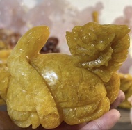 黃膠花 水晶 雕刻神獸 玄武 龍龜