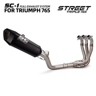 For Triumph Street Triple 765 765R 765S 765RS 2017-2026 SC Project Muffler Moto Exhaust