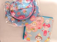 Milky Happy Life 2023 Vanity Pouch, Microfiber Towel Sweets, Light Blue Fujiya Peko-chan Set of 2