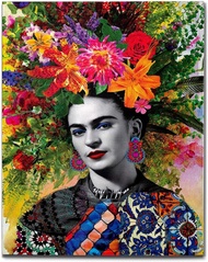 Jcoxlod Canvas Wall Art Frida Kahlo Painting Wood Framed Hanging Art Print 16x20 Inch Artwork For Of