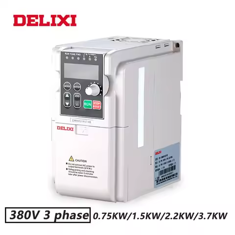 DELIXI 380V 0.75KW/1.5KW/2.2KW/3.7KW 3 Phase Input Inverter Drives for Motor Speed Control 50HZ 60HZ