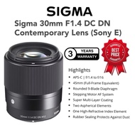 Sigma 30mm F/1.4 DC DN CONTEMPORARY FOR SONY E-MOUNT (3 years warranty) sony a6000/a6100/a6300/a6400