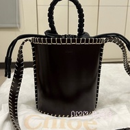 Chloe LOUELA 迷你背包，單肩包 斜背包 水桶包 縫製皮革 深棕黑 正品 二手精品