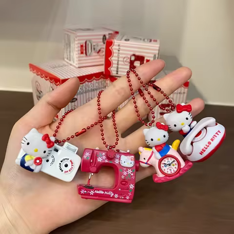 In Stock Hello Kitty 50th Anniversary Tomy Sanrio Gashapon Vintage Keychains Camera Capsule Collecte