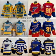 Nhl Hockey Uniform Hockey Jersey Blues No. 90 91 Retro Embroidered Jersey American Professional Hockey Hockey Reverse Version