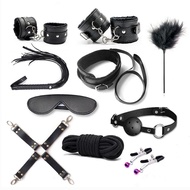 10pcs BDSM Restraints Sex Toy PU Leather Fetish Bondage Set Role Play Bed Game for Couples