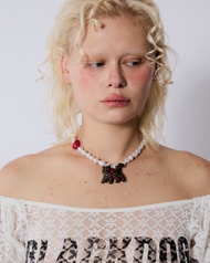 BLACKDOG BKK-AW2432-Cat necklace (Hand made)-สร้อยลูกปัดตกแต่งงานปั้นมือ