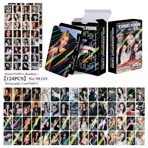 124pcs ITZY New Album TUNNEL VISION Photo Card Photocards Stickers Kpop Merch Lomo Cards Set Fans Co