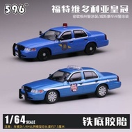 596 1/64 Ford Victoria Crown Michigan Wisconsin "Need For Speed"Police Car Diecast car Car Model Sim