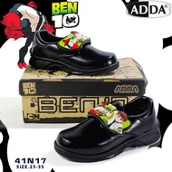 รองเท้านักเรียนแอ๊ดด้า ADDA รุ่น 41A17 ไซส์25-35 รองเท้านักเรียนลายการ์ตูนเบ็นเท็น BEN10 สีดำ สายแบบแปะ รองเท้านักเรียนเด็กผู้ชาย