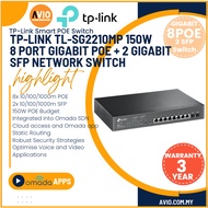 TP-LINK Tplink 150W 8 Gigabit POE 2 SFP IP Network Managed POE Switch 8 Port 1000m SG2210MP