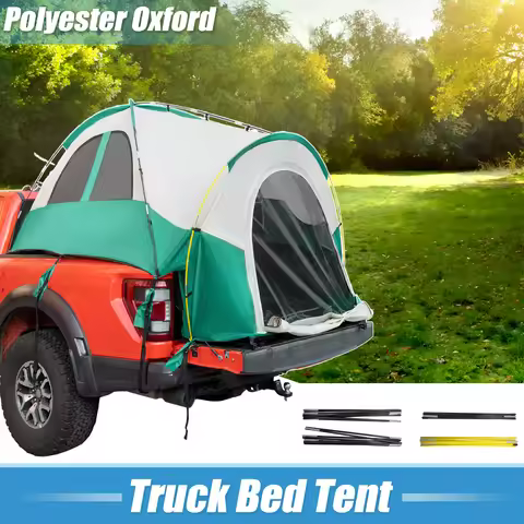 X AUTOHAUX Pickup Truck Tent Waterproof PU2000mm Double Layer for 5.5-6.5 FT Truck Bed Portable Truc