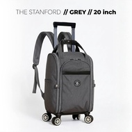 [ THE STANFORD - GREY - 20 INCH ] KOREAN BARLEY PLANE CABIN TROLLEY BACKPACK WATERPROOF PARACHUTE MA