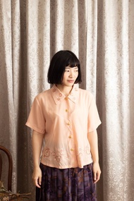 雪紡襯衫 古着【初戀販賣所】Vintage 花襯衫 A752