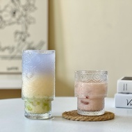 [Xingmu Trading Company] Retro Begonia Flower Glass Begonia Flower Cup Glass Retro Latte Coffee Cup 