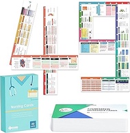 49 Horizontal Nursing Badge Reference Cards, Nursing School Essentials Set, Bonus Cheat Sheets - Lab