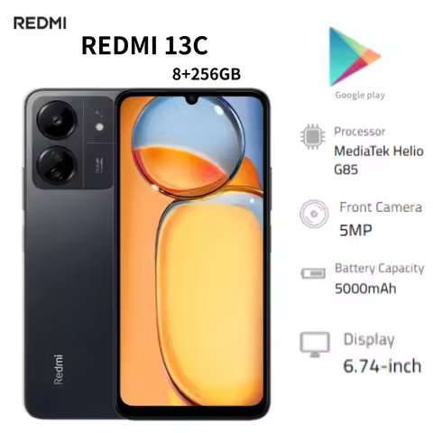 2026 new Redmi 13C 8+256GB Smartphone, 6.74-inch Full HD+ 90Hz LCD Display, 5000mAh Battery, Snapdra