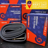 CST Bicycle Inner Tube 700C 18C 23C 25C Presta Road Bike Tube Basikal Tiub Kepala Tajam Tayar FV 48M