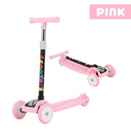 Jollybee Adjustable Foldable K5 Child Kids Kick Scooter Skuter Kanak With Flash Light Wheels Balance