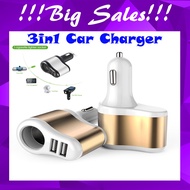 Ready Stock Dual USB Electronic Car Charger Socket Splitter Adapter 2.1A 1A Charger for iPhone Phone 12V-24V