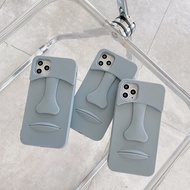 Stone Statue Silicone Cover Casing For iPhone 6 7 8 12 13 14 15 16 17 MINI PRO MAX PLUS X S R Case