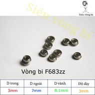 Flange bearing F683ZZ - Rim bearing F683ZZ - Standard 3x7x3mm (rim 8.1mm)