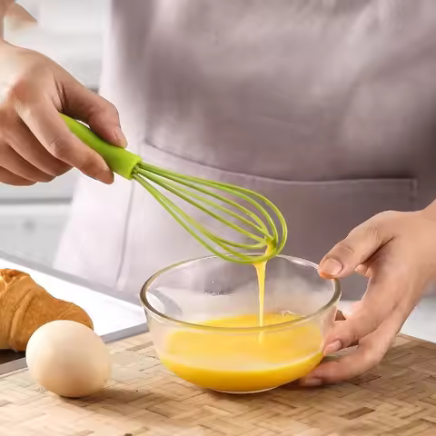 Mini Children's Silicone Egg Beater Home Manual Cream High Beauty Egg Blender Kitchen Baking Tool Co