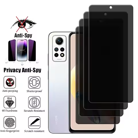 4Pcs For Xiaomi Redmi Note 12 Pro 4G Glass Redmi Note 12 Pro 4G Screen Protector 9H Privacy Anti-Spy