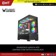 INVASION D-6000 M-ATX GAMING CASE WITH 4 FANS BLACK 100% ORIGINAL