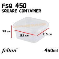 (450ml)Microwavable Square Container FSQ450(50set±) Disposable Plastic Food Container / Felton