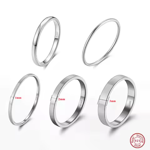 Effie Queen Fashion 925 Sterling Silver Ring Perfect Polished Simple Design Unisex Jewelry Propose W