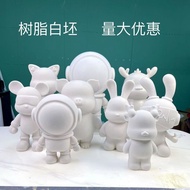 Resin Fluid Dragon Cool Bear Bearbrick Spaceman Fortune Cat White Body DIY Fluid Manual Piggy Bank D