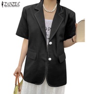 ZANZEA Women Fashion Collar Elegant Short Sleeve Casual Blazer