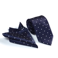 The Dimple Accessories ST56 men's blue and white polka dot tie