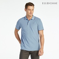 ELLE HOMME POLO | Shirt With Collar Short Sleeves EH Logo Screen Print Comfortable To Wear Blue-Gray