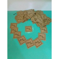 E672- Thank You Square Kraft Paper Gift Tags (98 pieces)