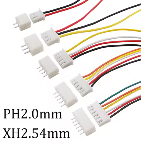5Set Micro JST PH2.0mm XH2.54mm Male Female Wire Connector Kit JST 2/3/4/5/6 Pin Plug With Terminal 