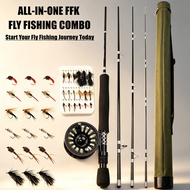 New Professional Fly Fishing Set Fly Fishing Rod Fly Fishing Reel Line Set Fly Hook Combination One 
