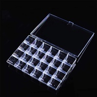 Kemaily 24 Slots Empty Clear Nail Art Decoration Storage Box Nail Glitter Rhinestone Crystal Accesso