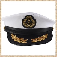 (KYSB) Adult Yacht Boat Captain Hat Navy Cap Ship Sailor Costume Party Fancy Dress Black+White